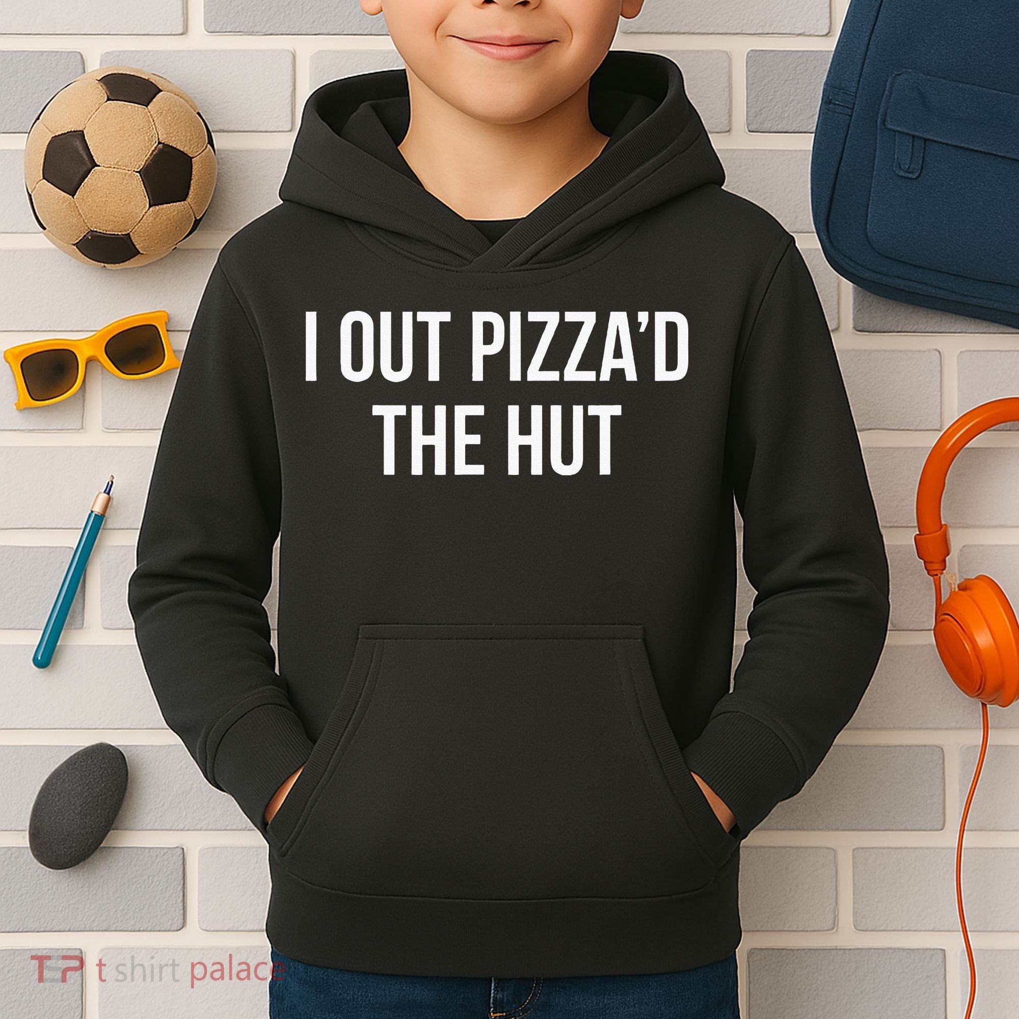 I Out PizzaD The Hut Kids Hoodie