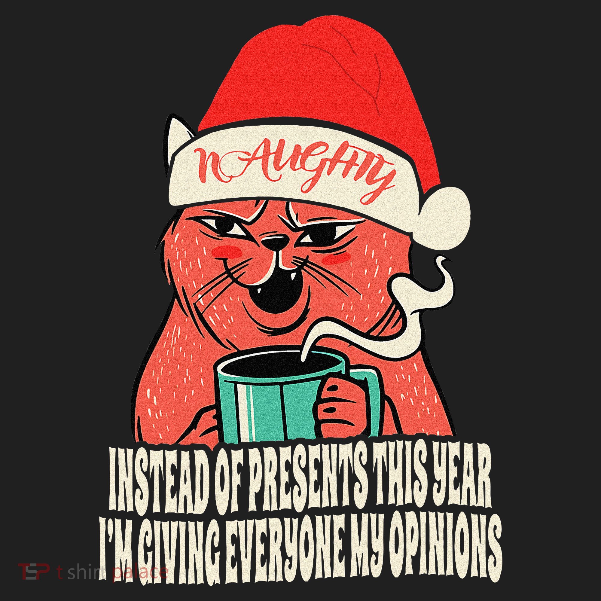 Instead Of Presents This Year Naughty Cat Xmas Hat