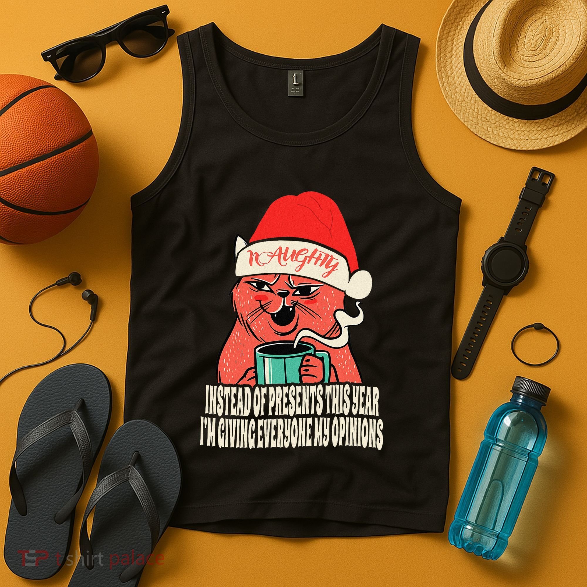 Instead Of Presents This Year Naughty Cat Xmas Tank Top