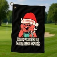 Instead Of Presents This Year Naughty Cat Xmas Golf Towel thumb 1