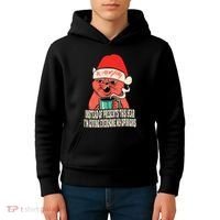 Instead Of Presents This Year Naughty Cat Xmas Kids Hoodie thumb 4
