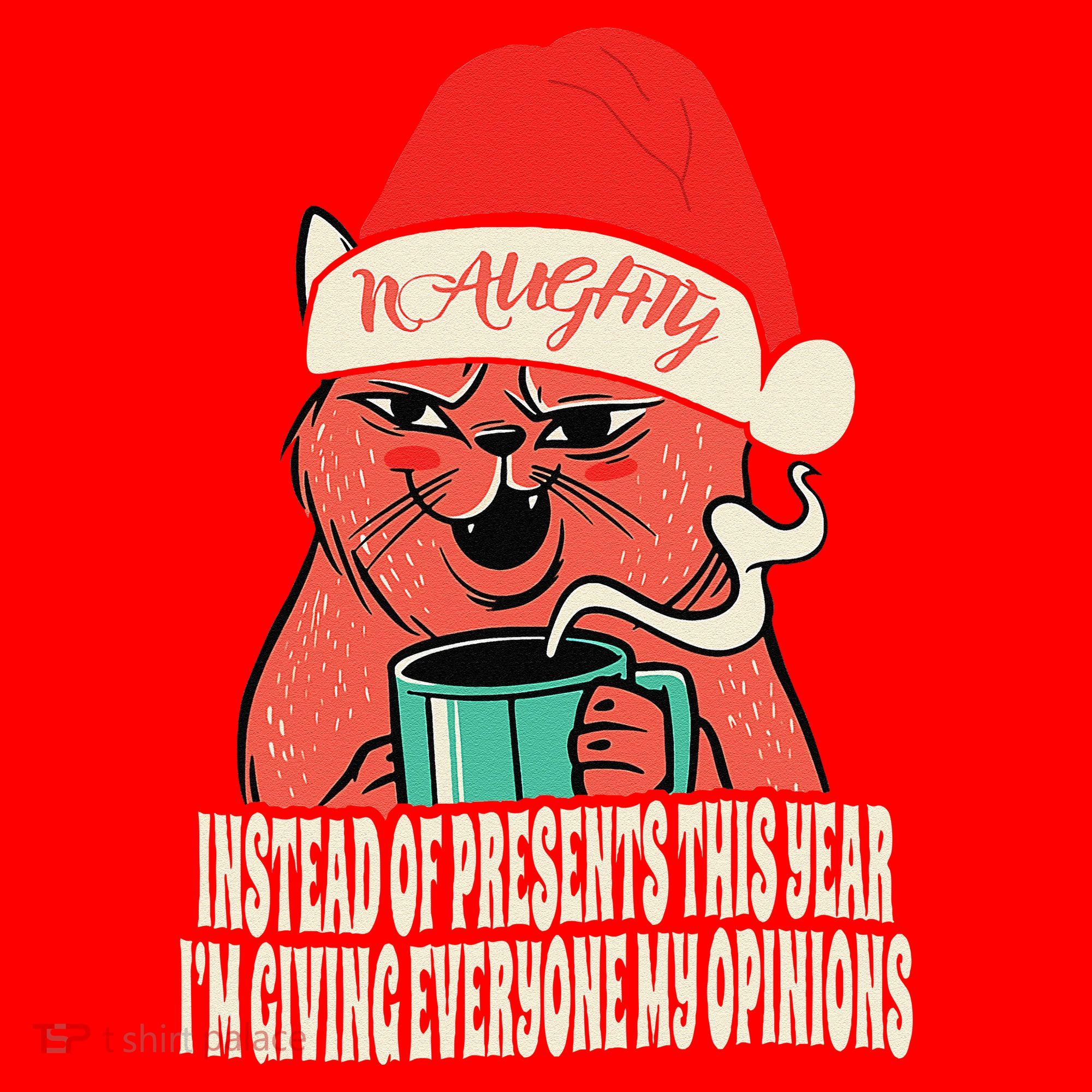 Instead Of Presents This Year Naughty Cat Xmas Santa Hat