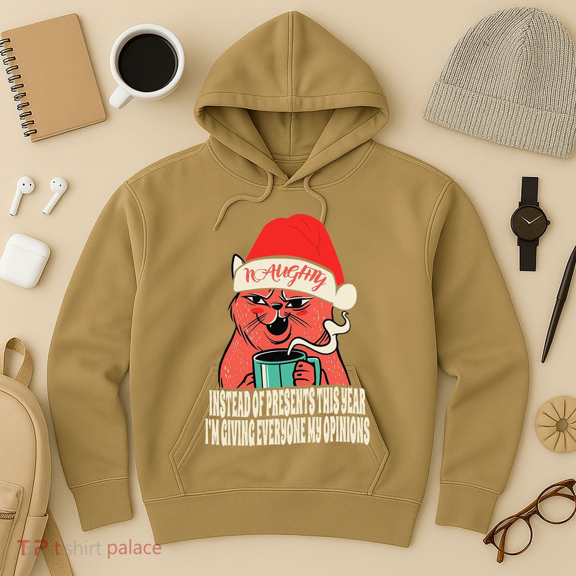 Instead Of Presents This Year Naughty Cat Xmas Hoodie