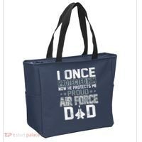 I ONCE PROTECTED Him NOW HE PROTECTS ME PROUD AIR FORCE DAD Tote Bag thumb 2