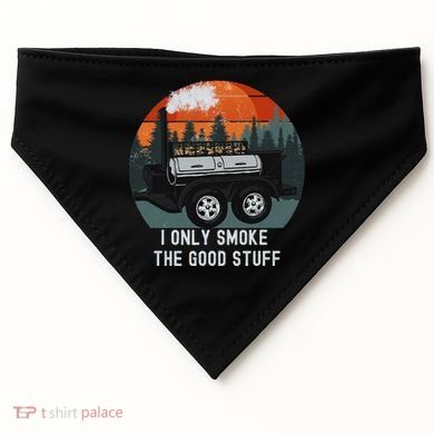 I Only Smoke The Good Stuff Funny Bbq Smoker Saying USA-Made Doggie Bandana