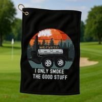 I Only Smoke The Good Stuff Funny Bbq Smoker Saying Golf Towel thumb 1