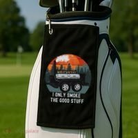 I Only Smoke The Good Stuff Funny Bbq Smoker Saying Golf Towel thumb 2