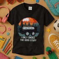 I Only Smoke The Good Stuff Funny Bbq Smoker Saying Kids T-Shirt thumb 3