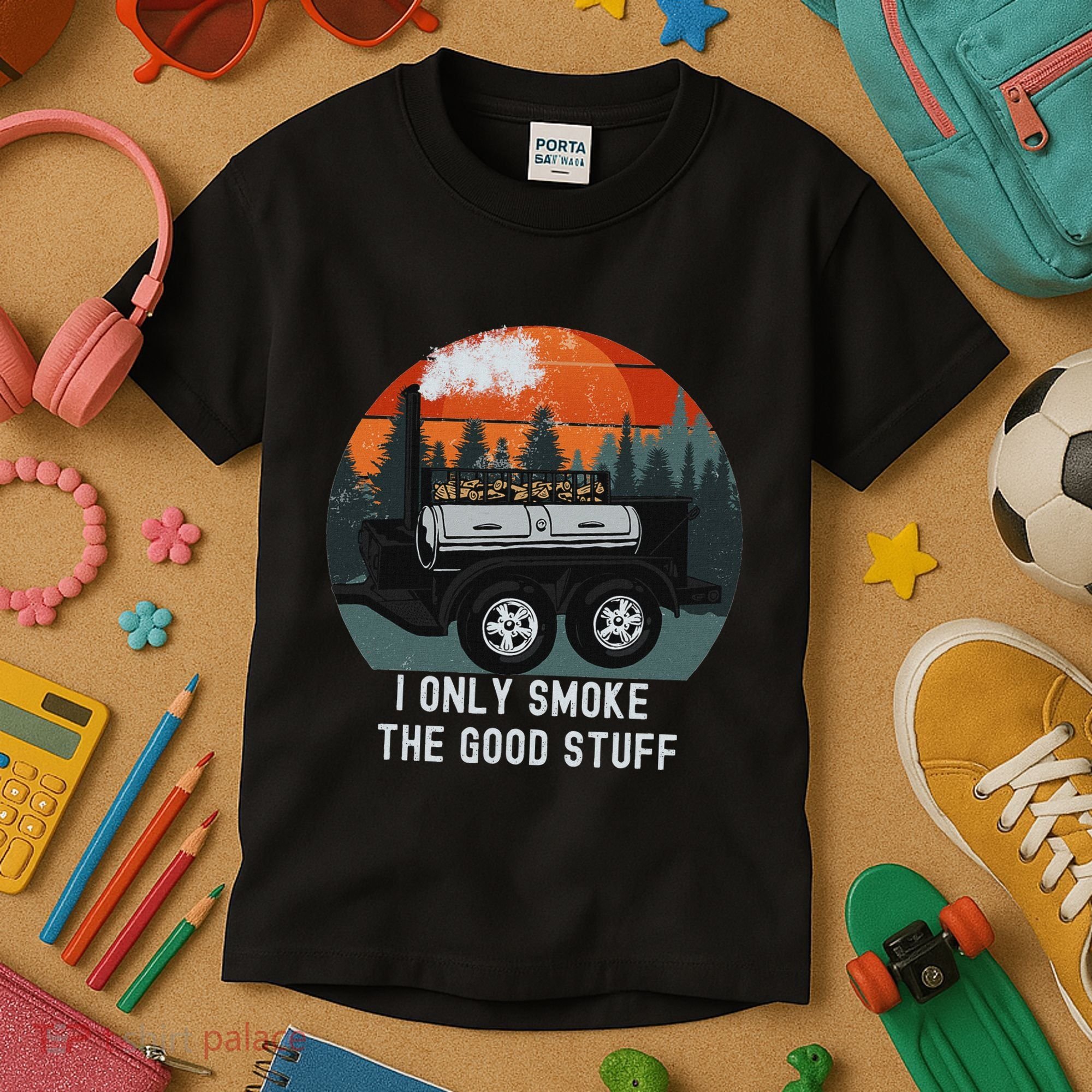 I Only Smoke The Good Stuff Funny Bbq Smoker Saying Kids T-Shirt