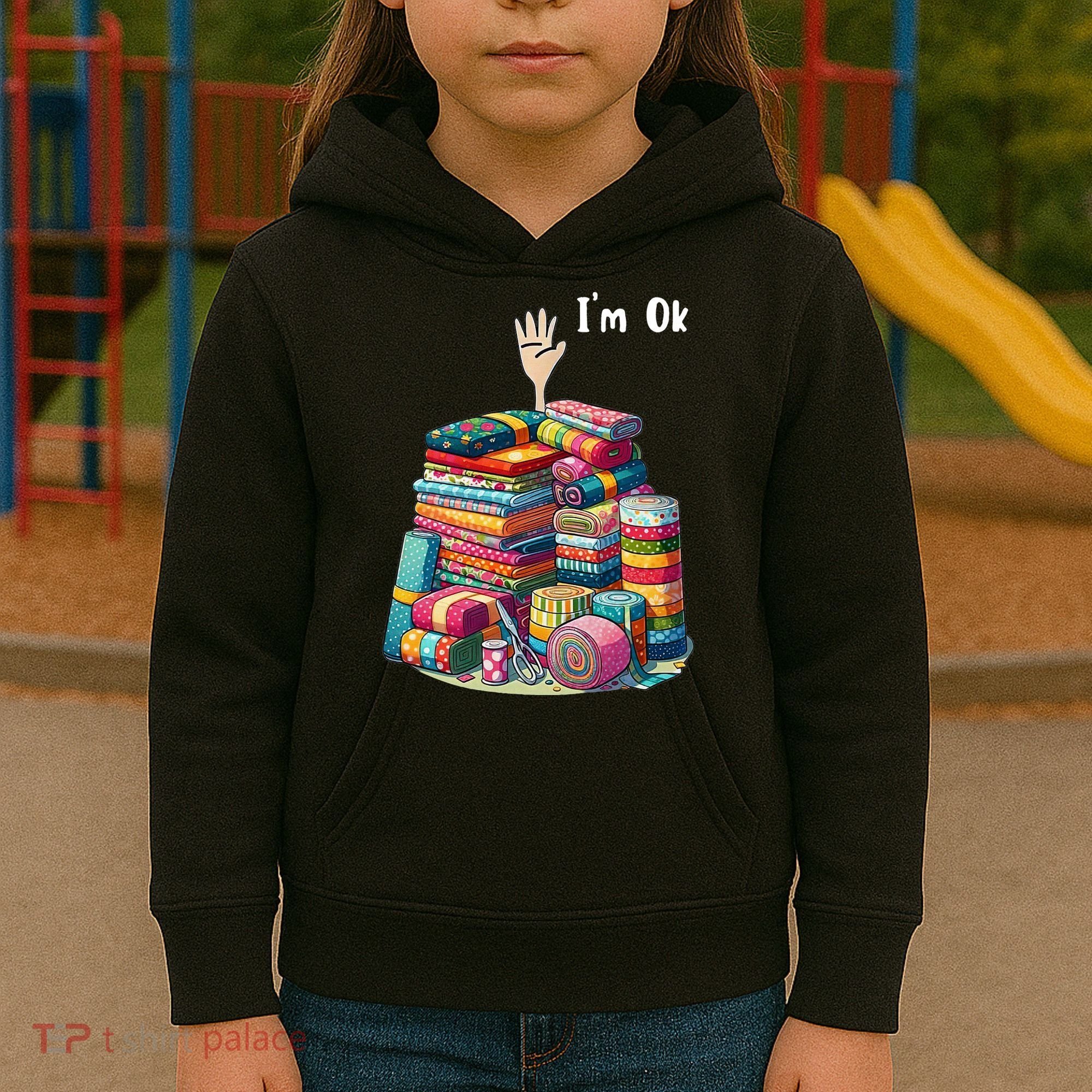 IM Ok Sewing Quilting Kids Hoodie