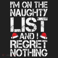 I'm On The Naughty List And I Regret Nothing Funny Christmas Gift Golf Towel thumb 3
