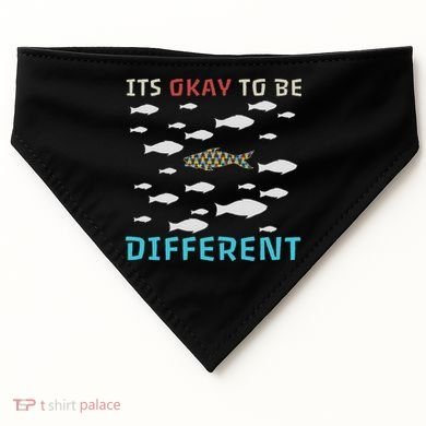 It's Okay To Be Different Fish Autism Awareness Month USA-Made Doggie Bandana
