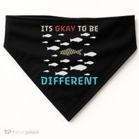 It's Okay To Be Different Fish Autism Awareness Month USA-Made Doggie Bandana thumb 0