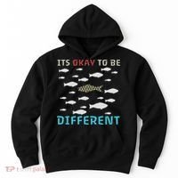 It's Okay To Be Different Fish Autism Awareness Month Hoodie thumb 0