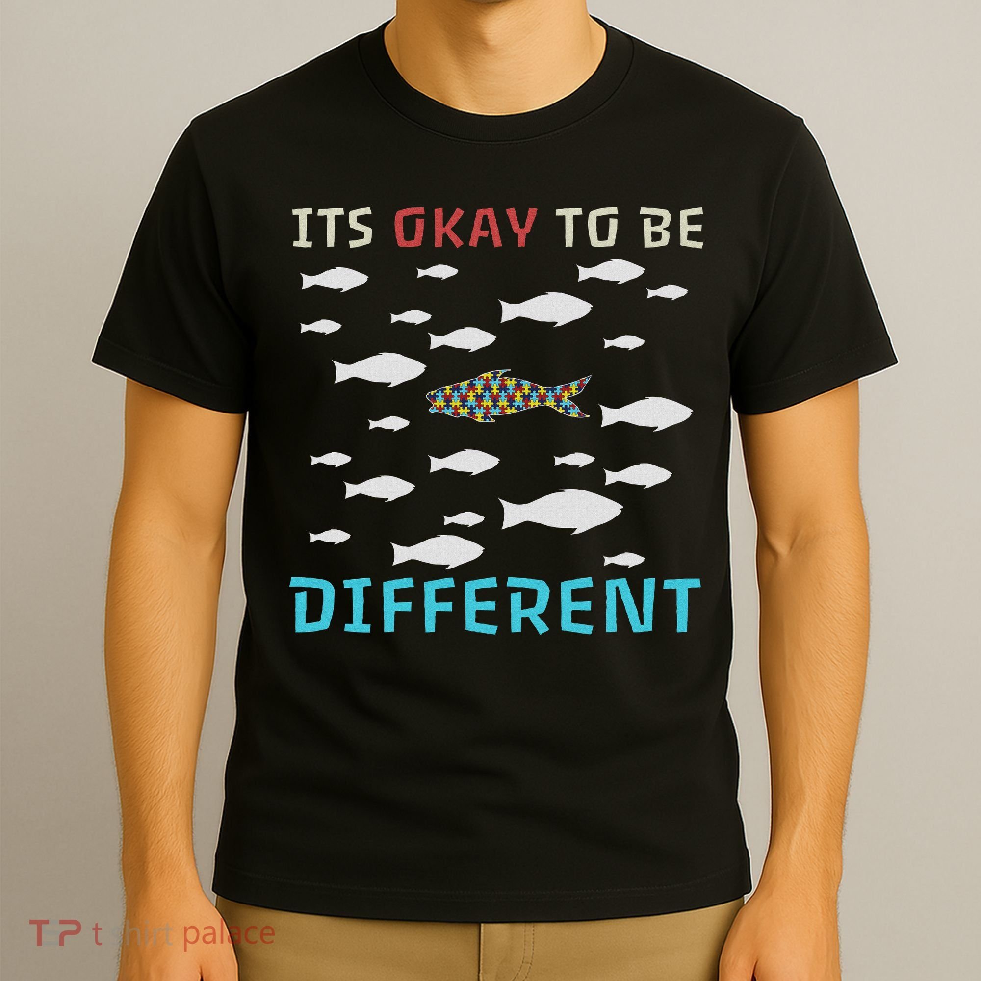 It's Okay To Be Different Fish Autism Awareness Month T-Shirt