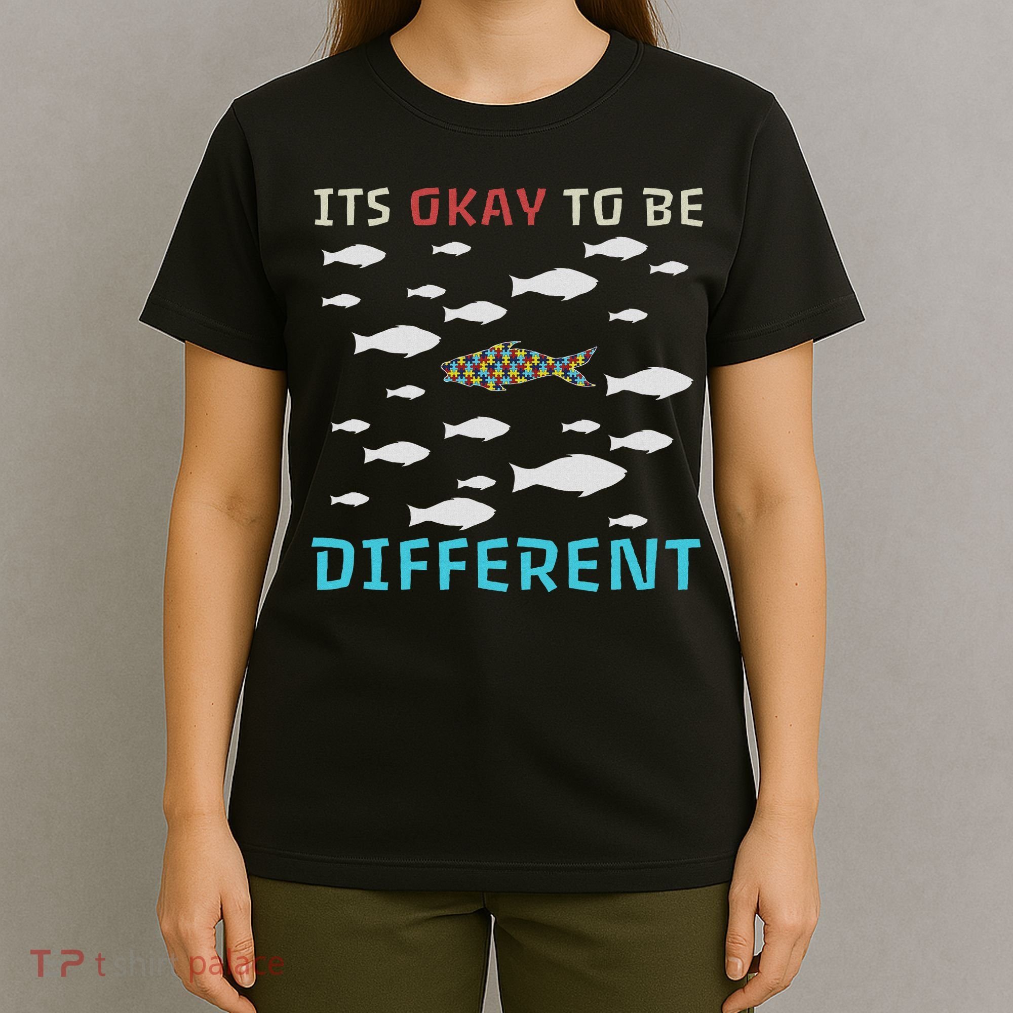 It's Okay To Be Different Fish Autism Awareness Month T-Shirt