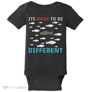 It's Okay To Be Different Fish Autism Awareness Month Baby Bodysuit