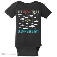 It's Okay To Be Different Fish Autism Awareness Month Baby Bodysuit thumb 0