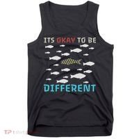 It's Okay To Be Different Fish Autism Awareness Month Tank Top thumb 0