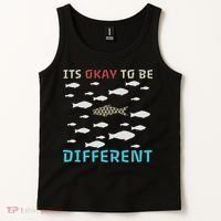 It's Okay To Be Different Fish Autism Awareness Month Tank Top thumb 2