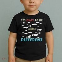 It's Okay To Be Different Fish Autism Awareness Month Toddler T-Shirt thumb 2