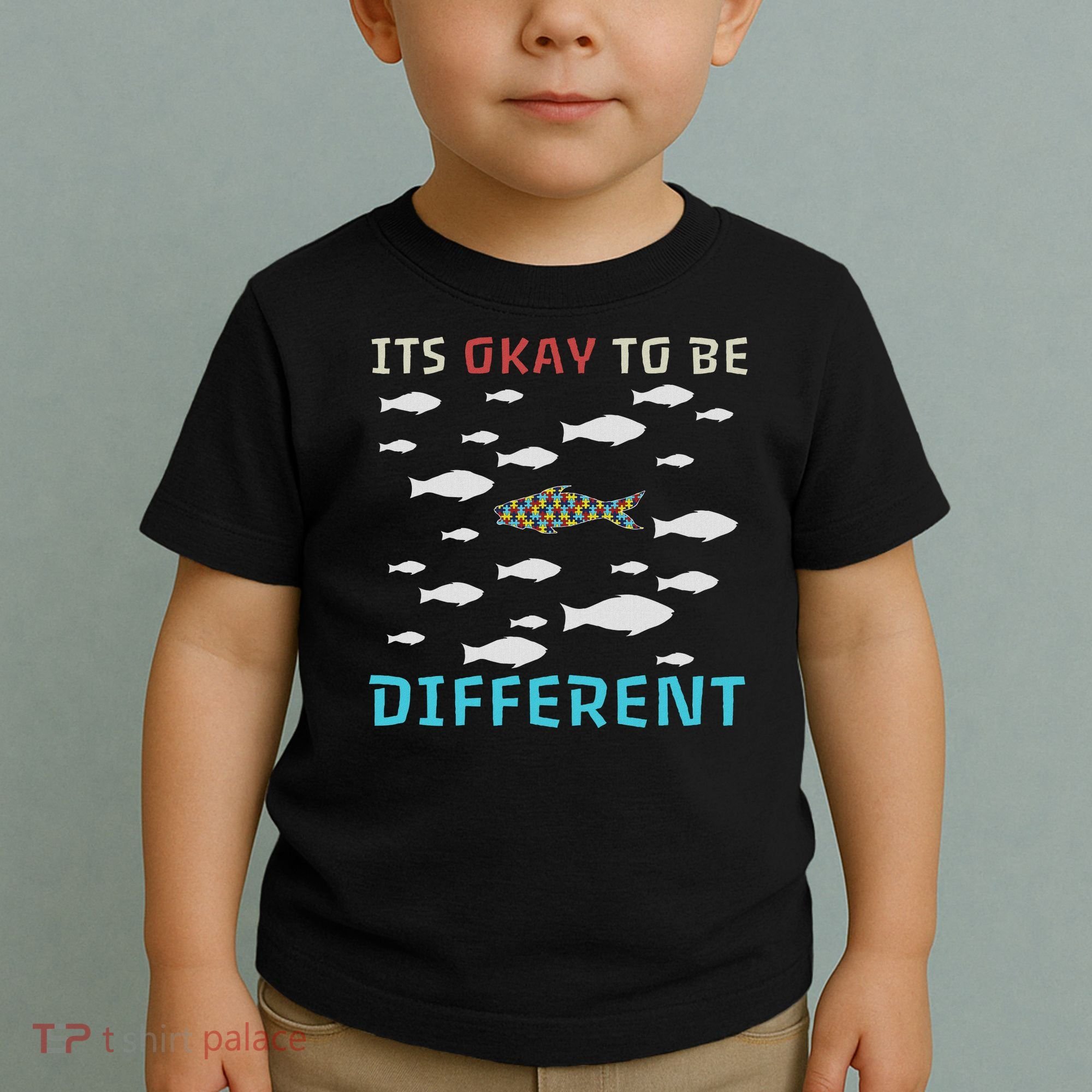 It's Okay To Be Different Fish Autism Awareness Month Toddler T-Shirt