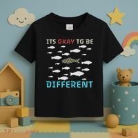 It's Okay To Be Different Fish Autism Awareness Month Toddler T-Shirt thumb 3