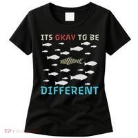 It's Okay To Be Different Fish Autism Awareness Month Women's T-Shirt thumb 0