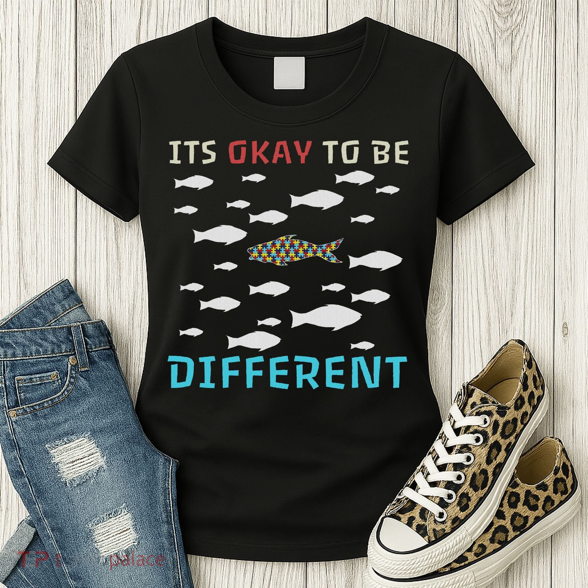 It's Okay To Be Different Fish Autism Awareness Month Women's T-Shirt
