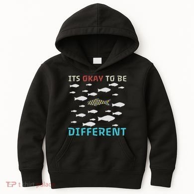 It's Okay To Be Different Fish Autism Awareness Month Kids Hoodie