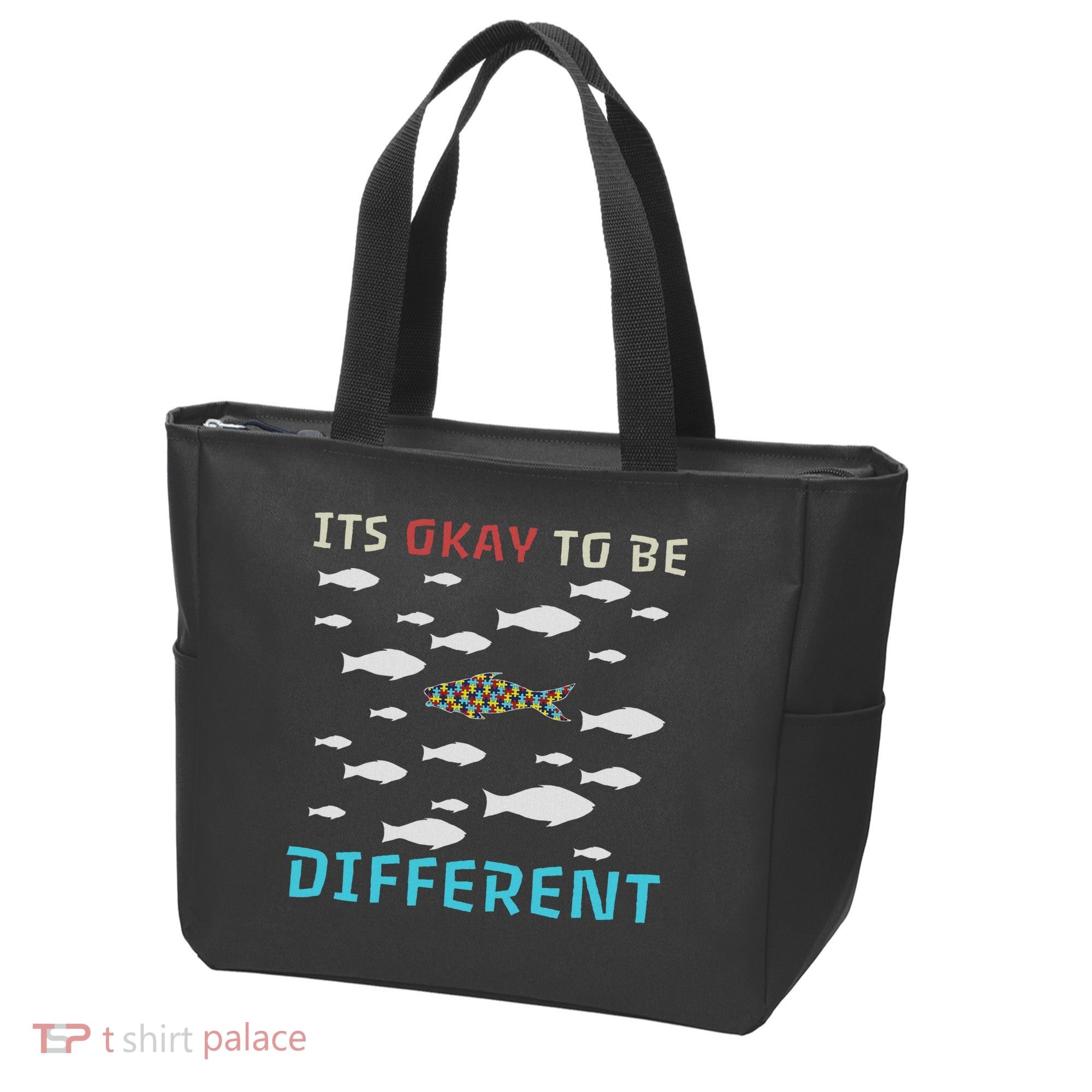 It's Okay To Be Different Fish Autism Awareness Month Tote Bag