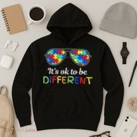 It's Ok To Be Different Sunglasses Be Kind Autism Aware Hoodie thumb 3