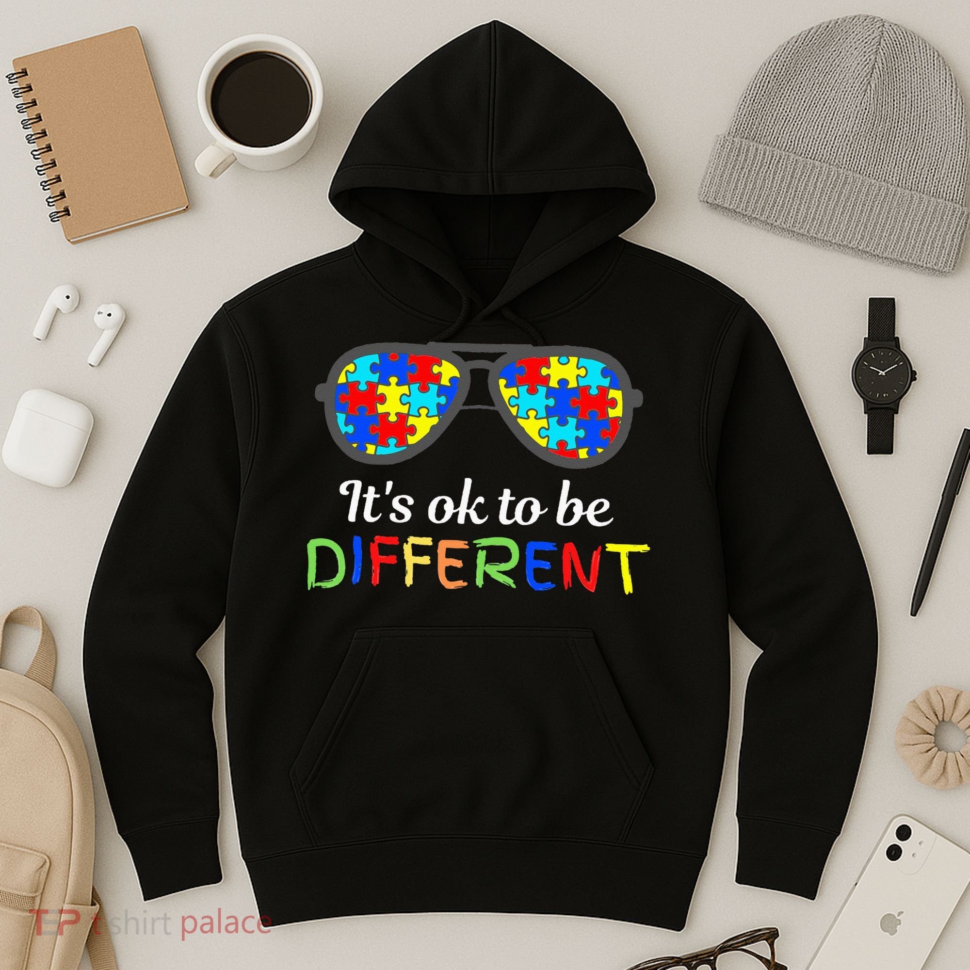 It's Ok To Be Different Sunglasses Be Kind Autism Aware Hoodie