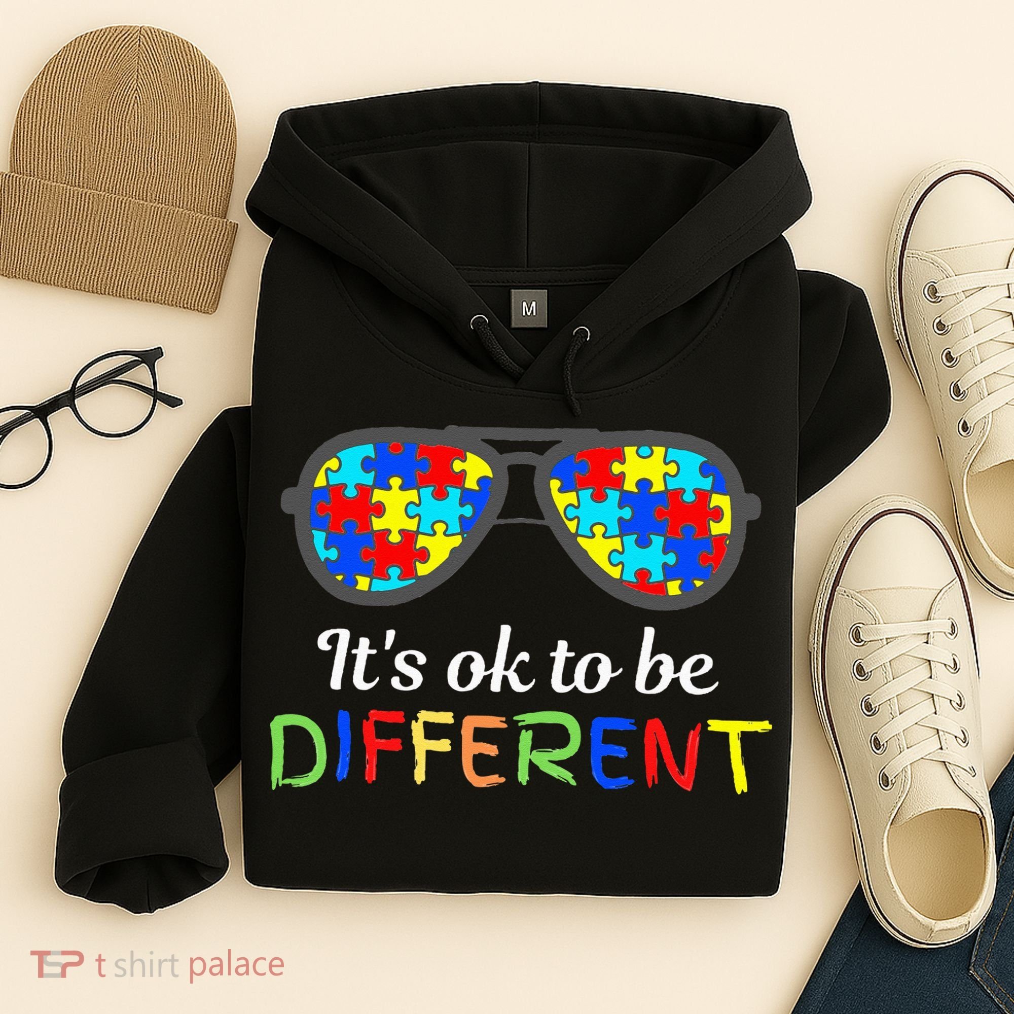 It's Ok To Be Different Sunglasses Be Kind Autism Aware Hoodie