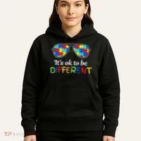 It's Ok To Be Different Sunglasses Be Kind Autism Aware Hoodie thumb 5
