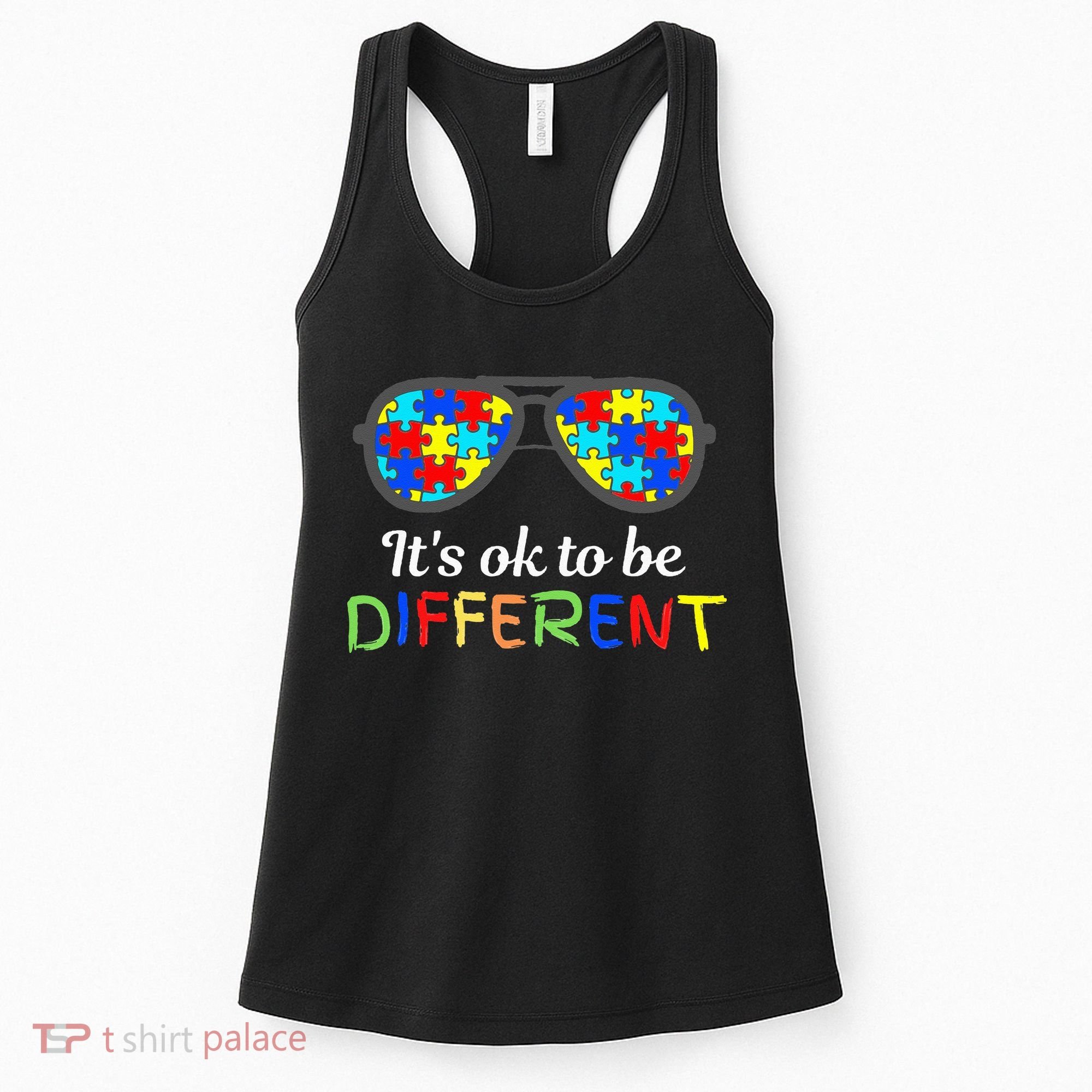 It's Ok To Be Different Sunglasses Be Kind Autism Aware Women's Tank Top