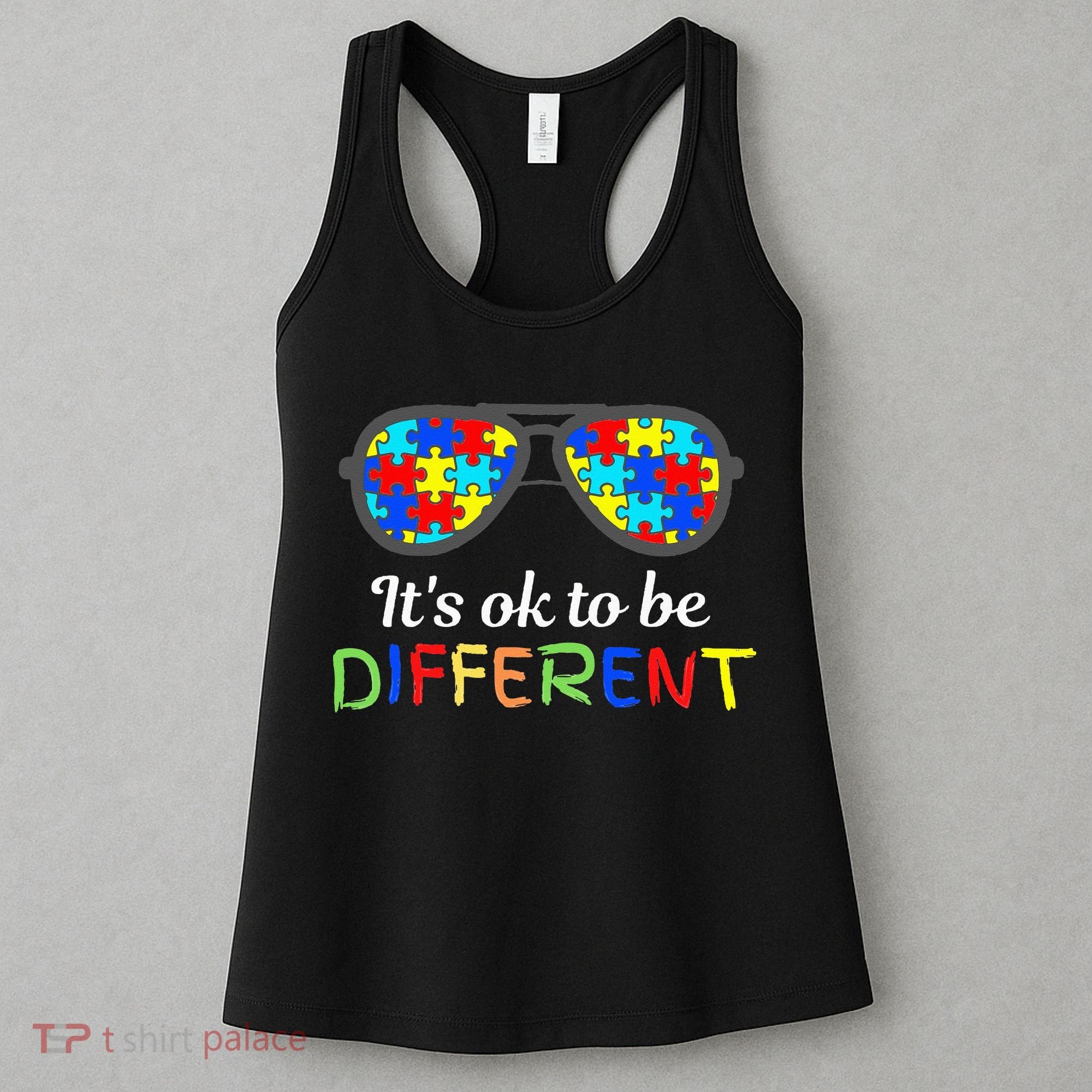 It's Ok To Be Different Sunglasses Be Kind Autism Aware Women's Tank Top