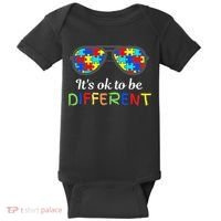 It's Ok To Be Different Sunglasses Be Kind Autism Aware Baby Bodysuit thumb 0