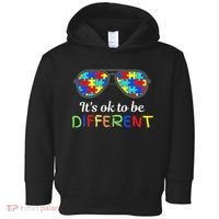 It's Ok To Be Different Sunglasses Be Kind Autism Aware Toddler Hoodie thumb 0