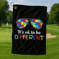 It's Ok To Be Different Sunglasses Be Kind Autism Aware Golf Towel thumb 1