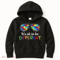 It's Ok To Be Different Sunglasses Be Kind Autism Aware Kids Hoodie thumb 0