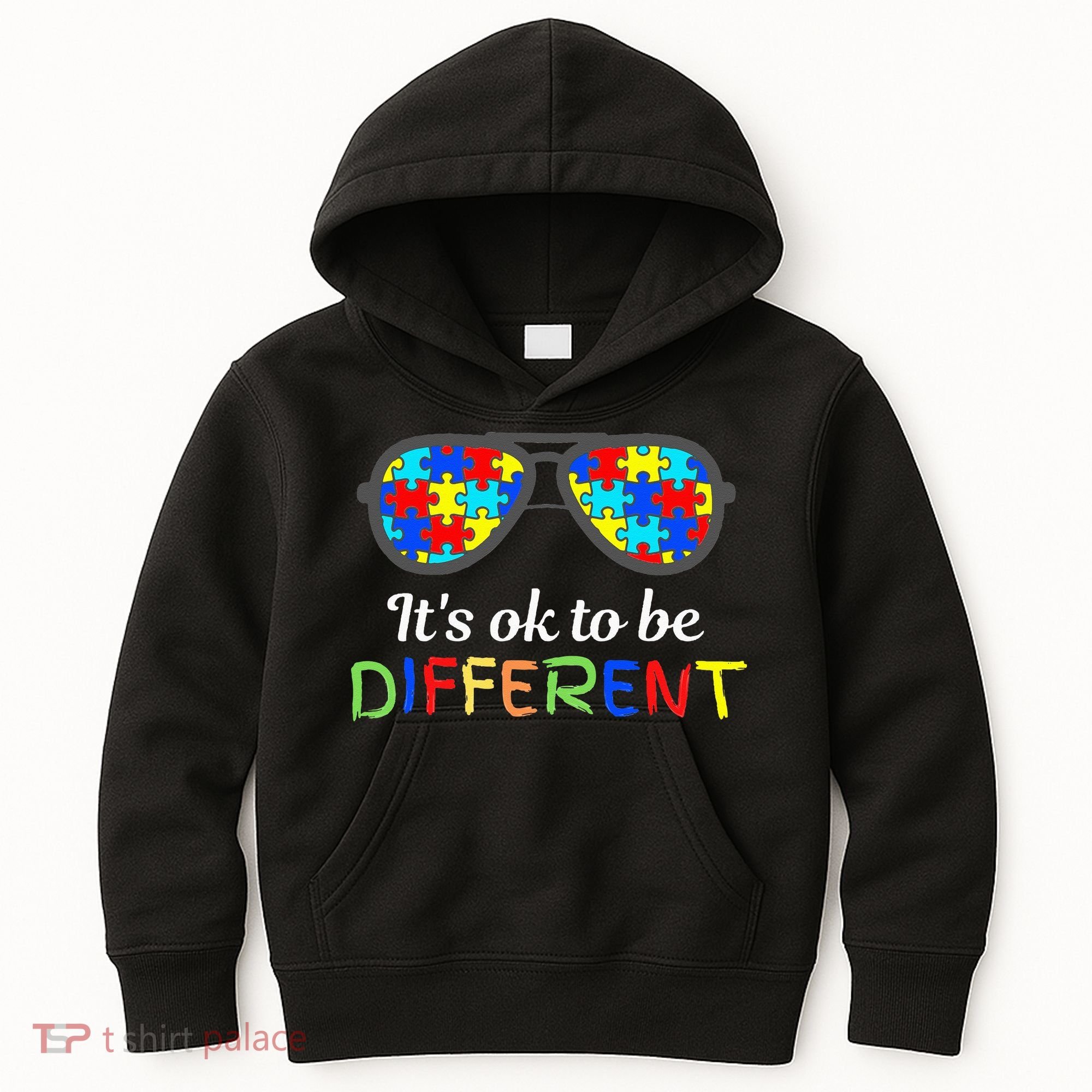 It's Ok To Be Different Sunglasses Be Kind Autism Aware Kids Hoodie