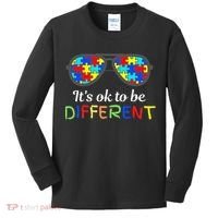 It's Ok To Be Different Sunglasses Be Kind Autism Aware Kids Long Sleeve Shirt thumb 0