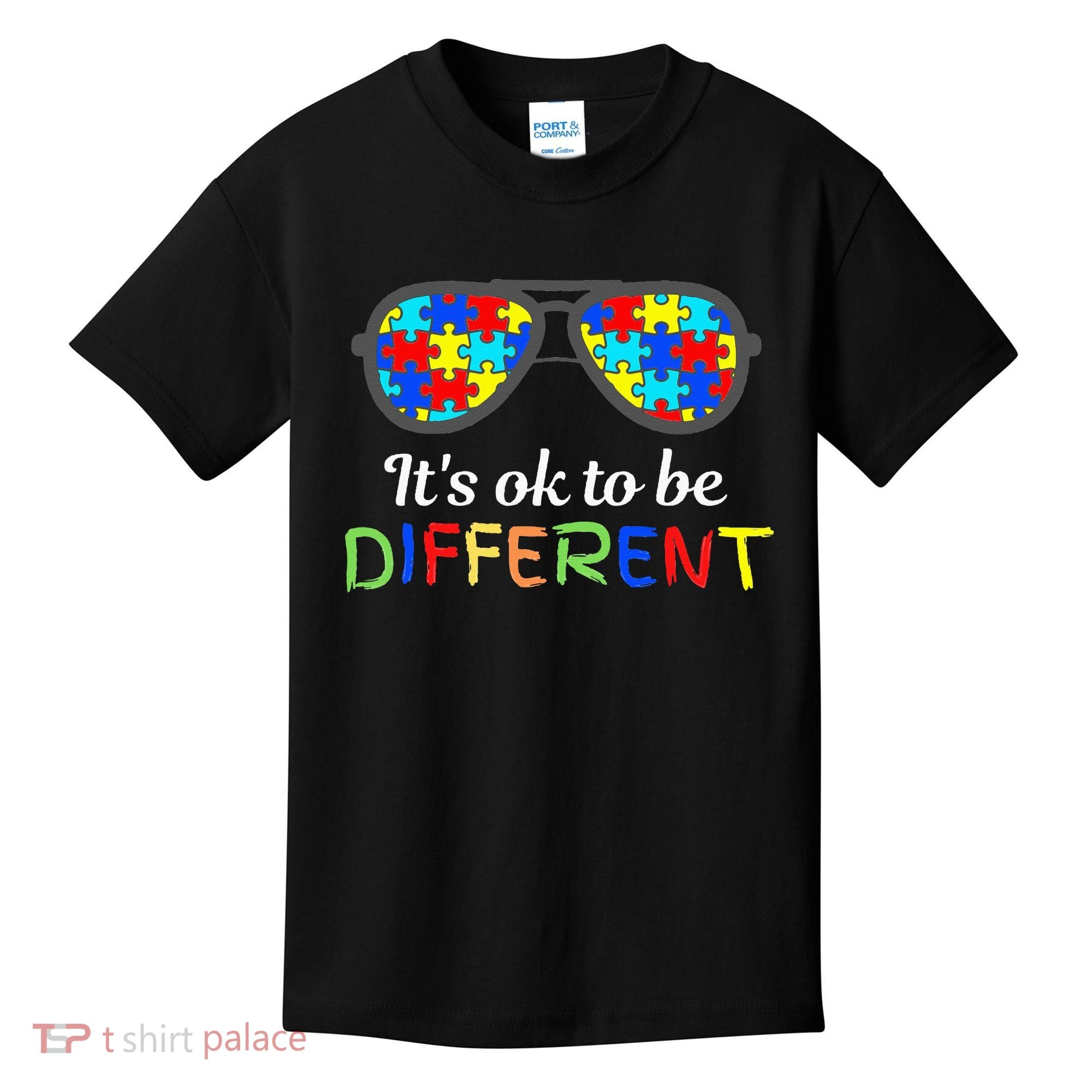 It's Ok To Be Different Sunglasses Be Kind Autism Aware Kids T-Shirt
