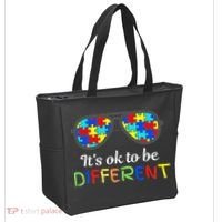 It's Ok To Be Different Sunglasses Be Kind Autism Aware Tote Bag thumb 2