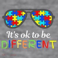 It's Ok To Be Different Sunglasses Be Kind Autism Aware Women's Racerback Cropped Tank thumb 2