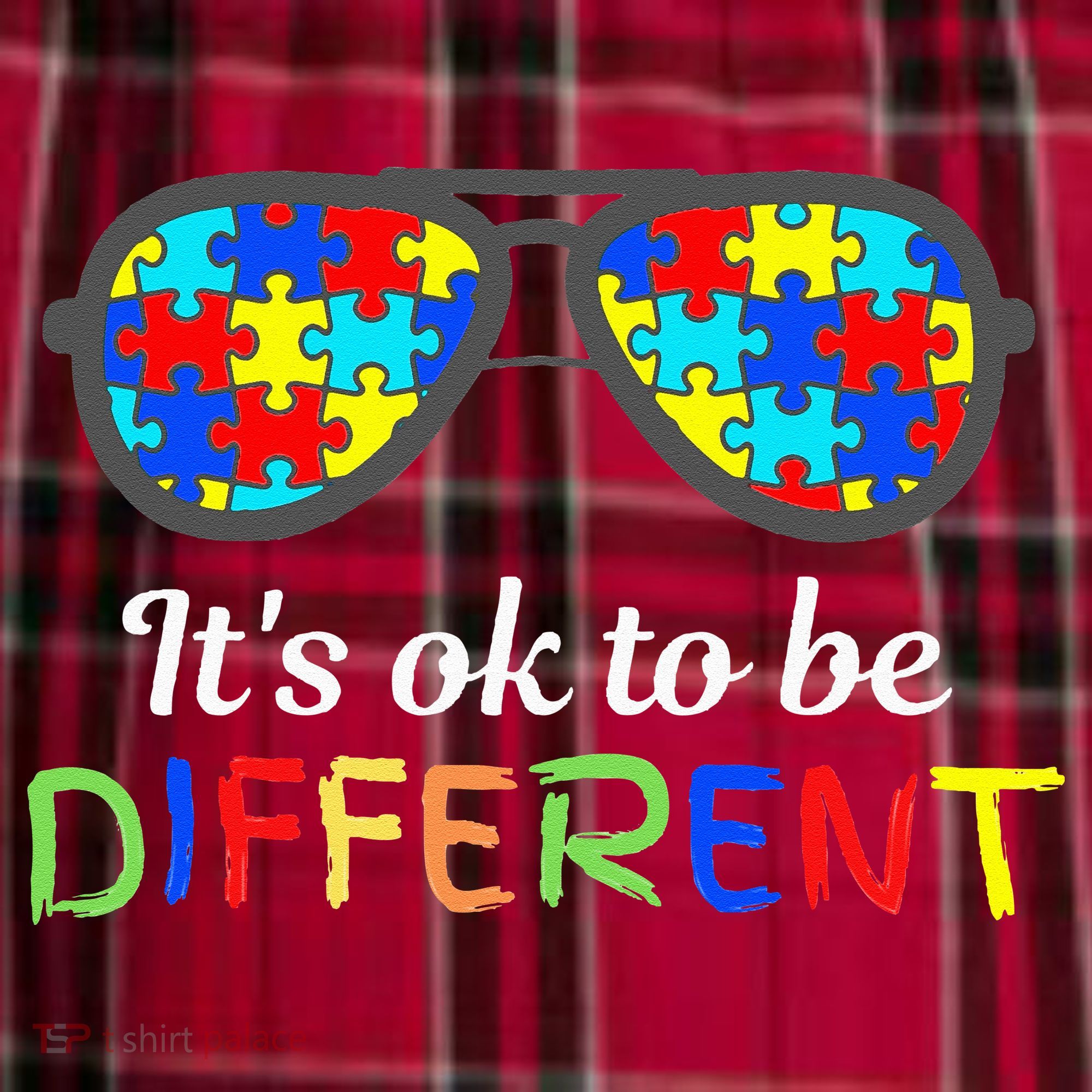 It's Ok To Be Different Sunglasses Be Kind Autism Aware Men's Flannel Plaid Pajama Pants