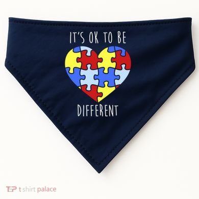 Its Ok To Be Different Autism Awareness USA-Made Doggie Bandana
