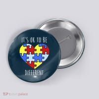 Its Ok To Be Different Autism Awareness Button thumb 0