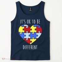 Its Ok To Be Different Autism Awareness Tank Top thumb 2